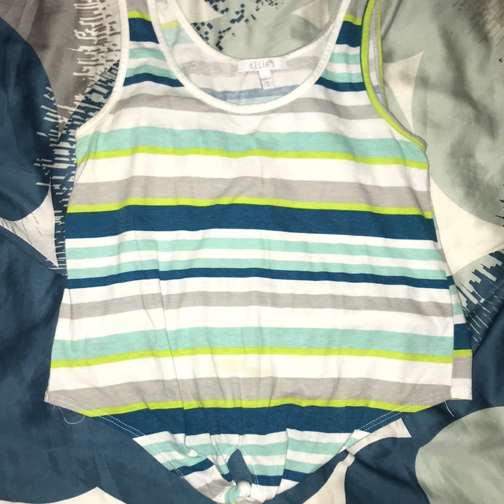 Stripped tie tank top